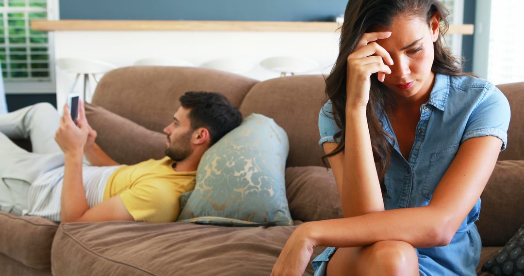 Frustrated Couple Experiencing Relationship Conflict at Home