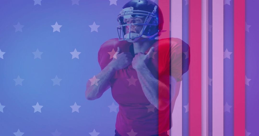 American Football Player with Blended USA Flag Background - Free Images, Stock Photos and Pictures on Pikwizard.com