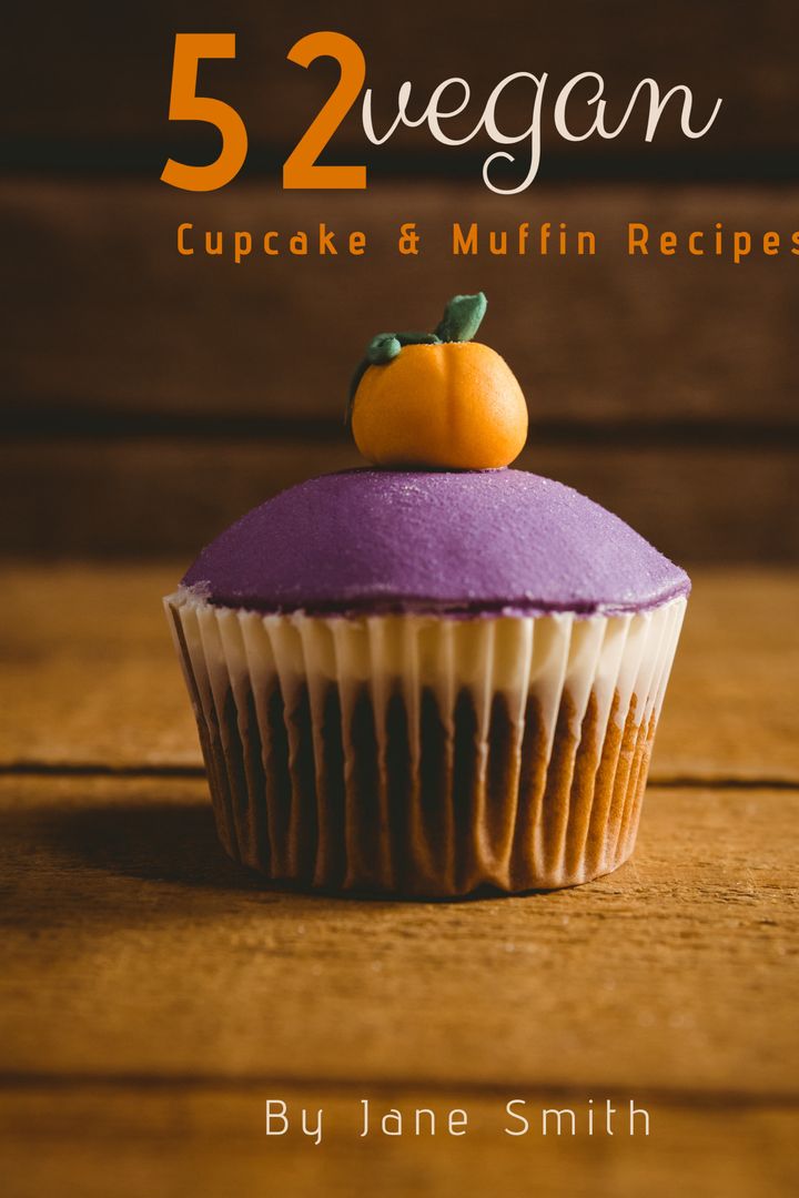 Rustic Vegan Cupcake With Fondant Pumpkin Topping