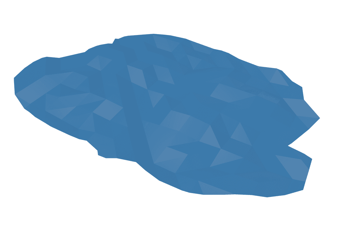 Digital Abstract Blue Geometric Shape on Transparent Background