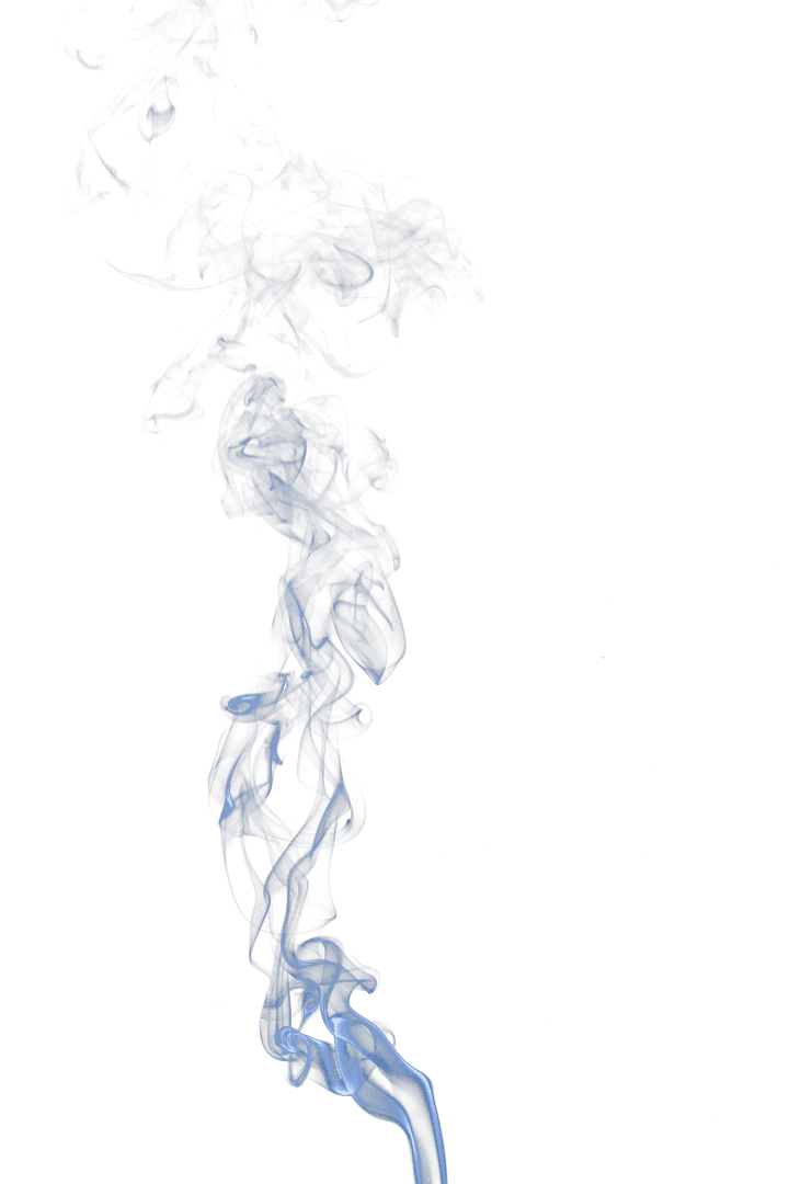 Blue Smoke Wisps Abstract on Transparent Background