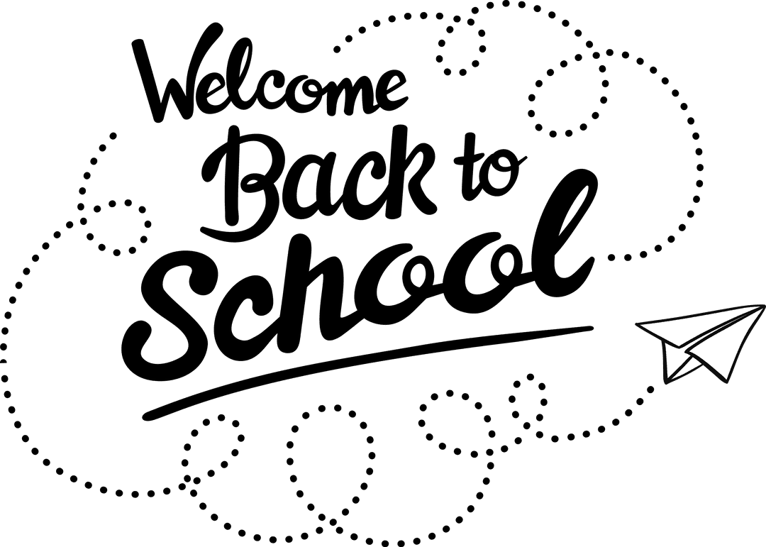 Transparent Welcome Back to School with Paper Plane Design