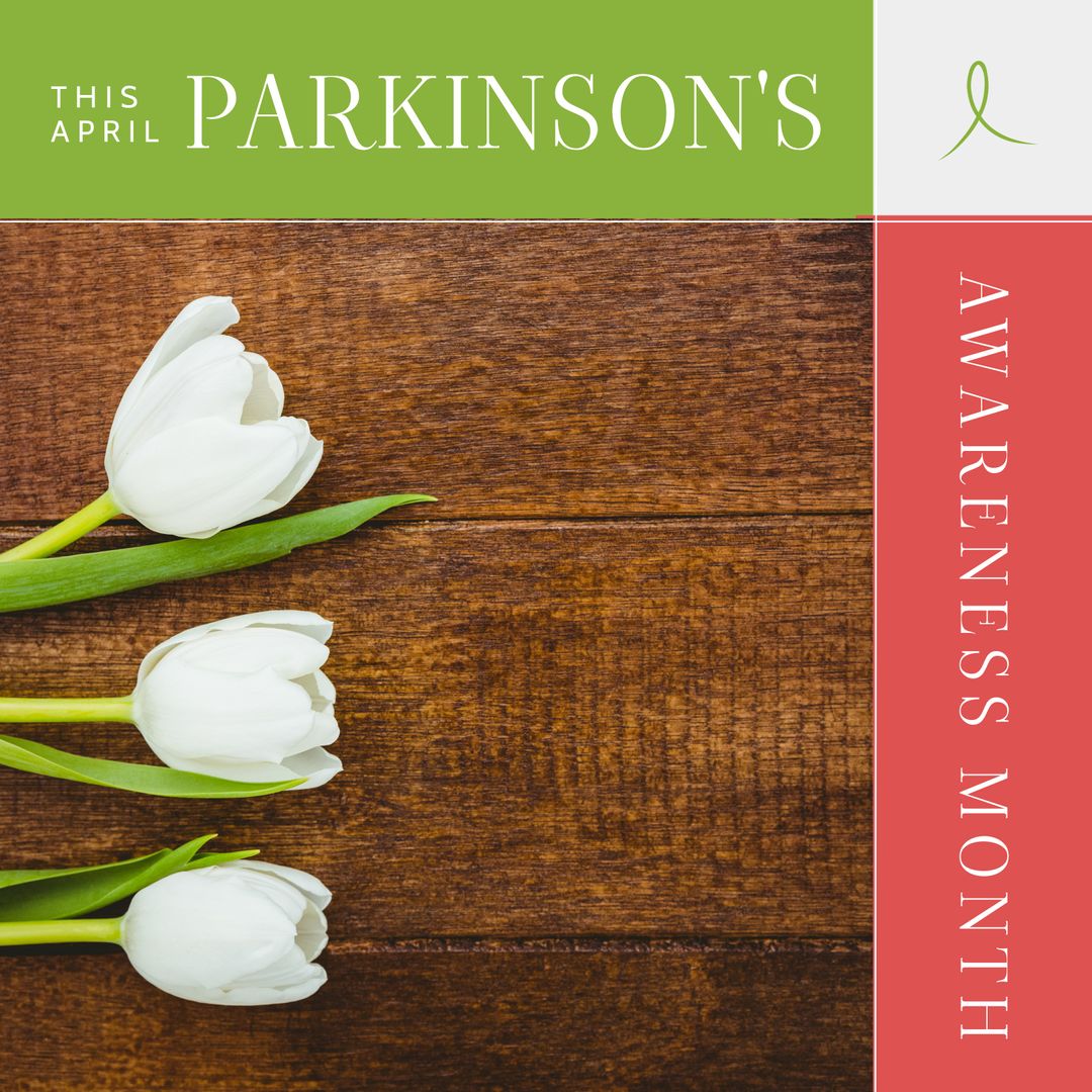 Parkinson's Awareness Month Concept with White Tulips