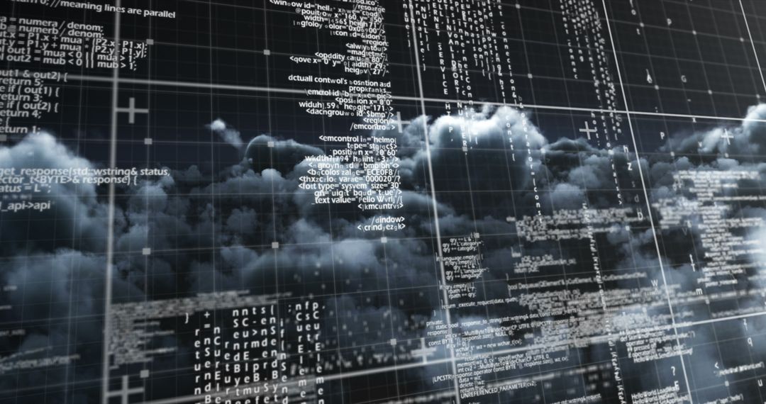 Digital Data Streams over Cloud Background