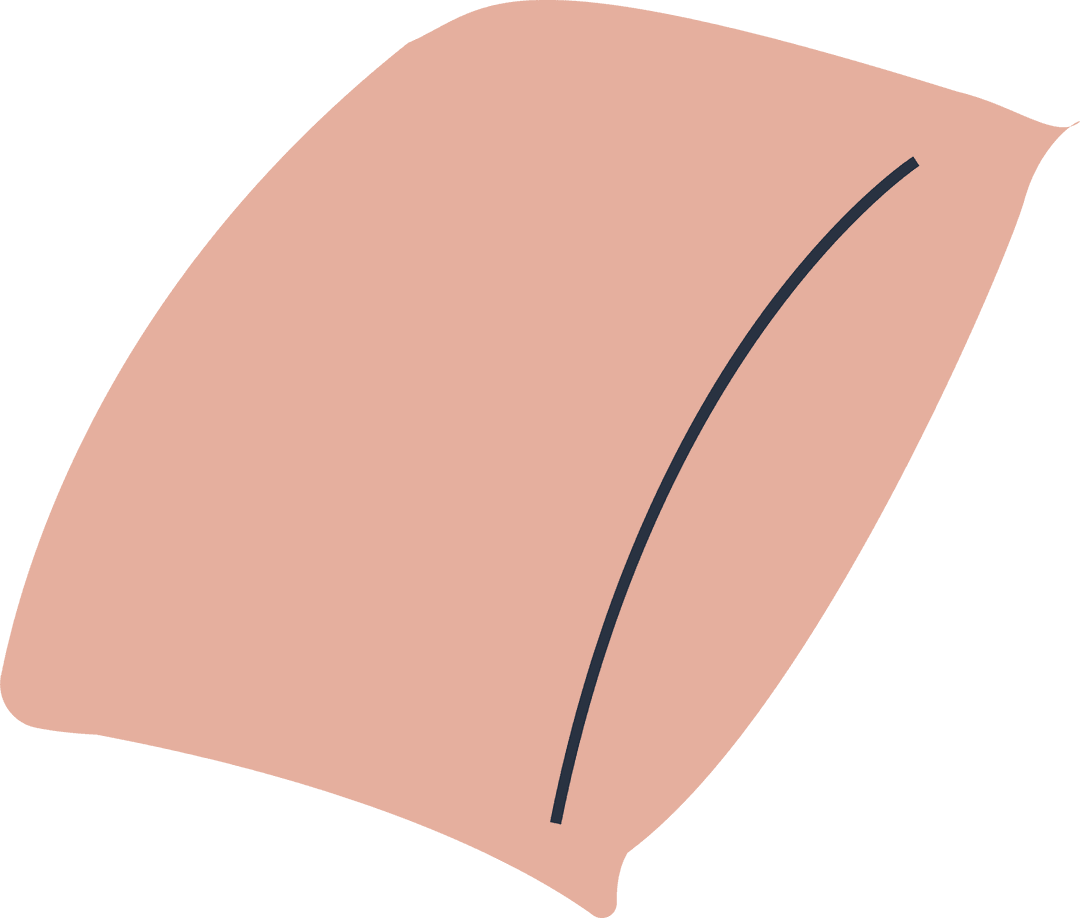 Abstract Peach Shape With Smooth Curves On Transparent Background