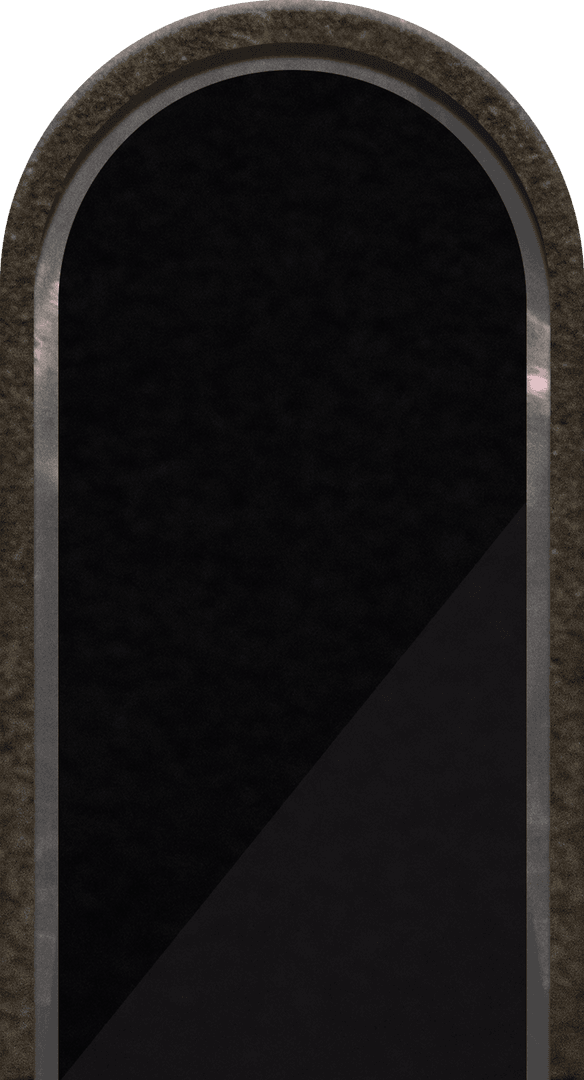 Transparent Arch Shaped Mirror with Black Background