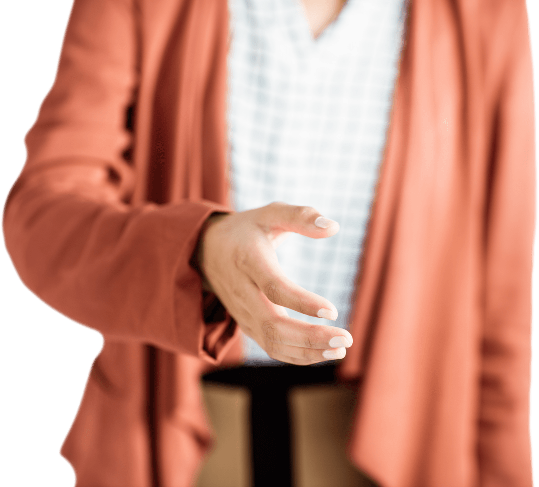 Transparent Background Businesswoman Offering Handshake
