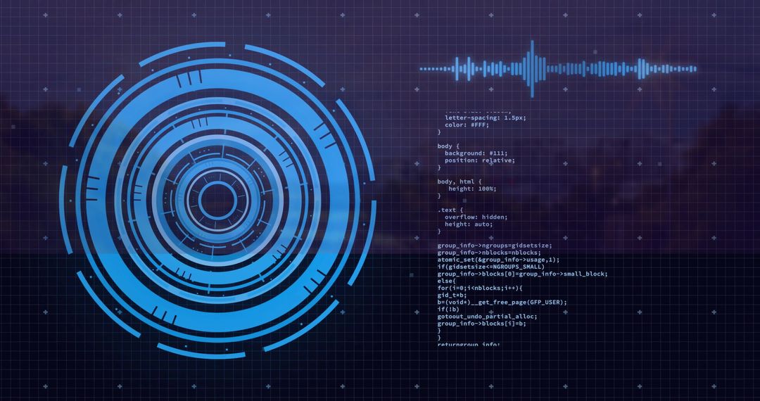 Futuristic Circular UI Design with Coding Elements