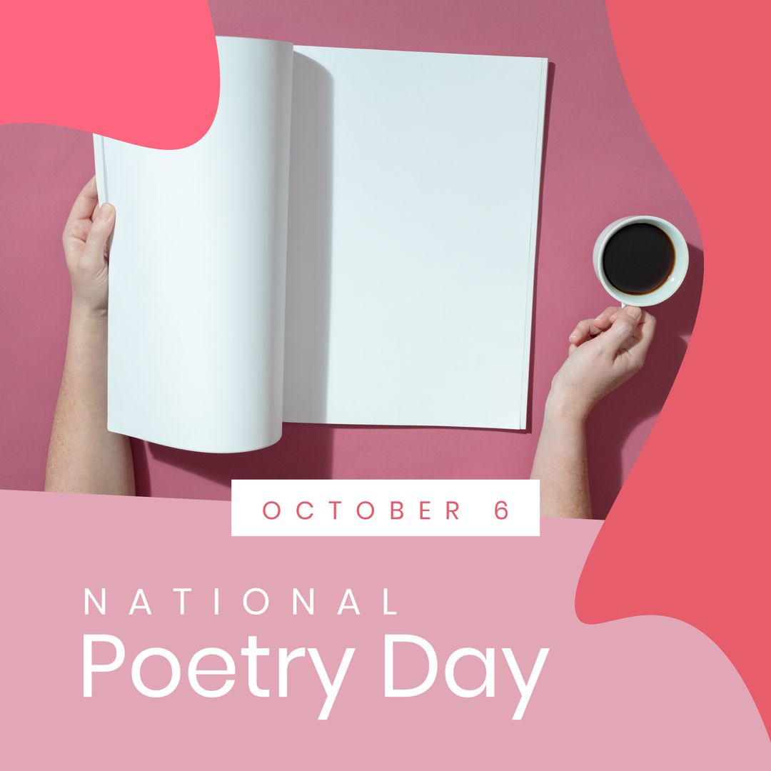 National Poetry Day Celebration with Coffee and Blank Book