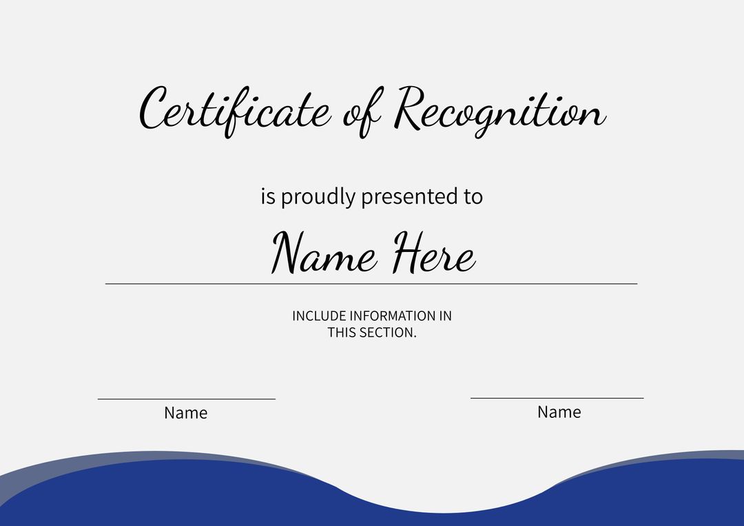 Elegant Wave-Designed Certificate Template for Achievements and Events - Download Free Stock Templates Pikwizard.com