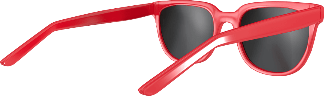 Transparent Background Red Framed Sunglasses Isolated