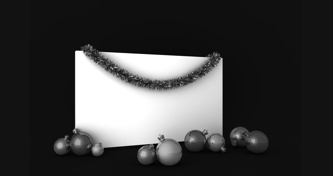 Christmas Baubles in Stylish Black and White Composition