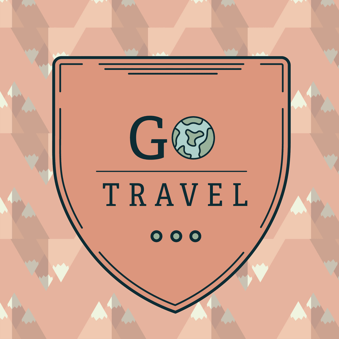Transparent Badge Illustration with Go Travel Theme