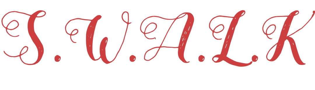 Elegant Red SWALK Text Transparent Background