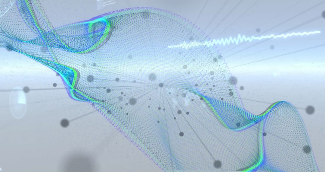 Abstract Digital Connections and Data Flow Over White Background