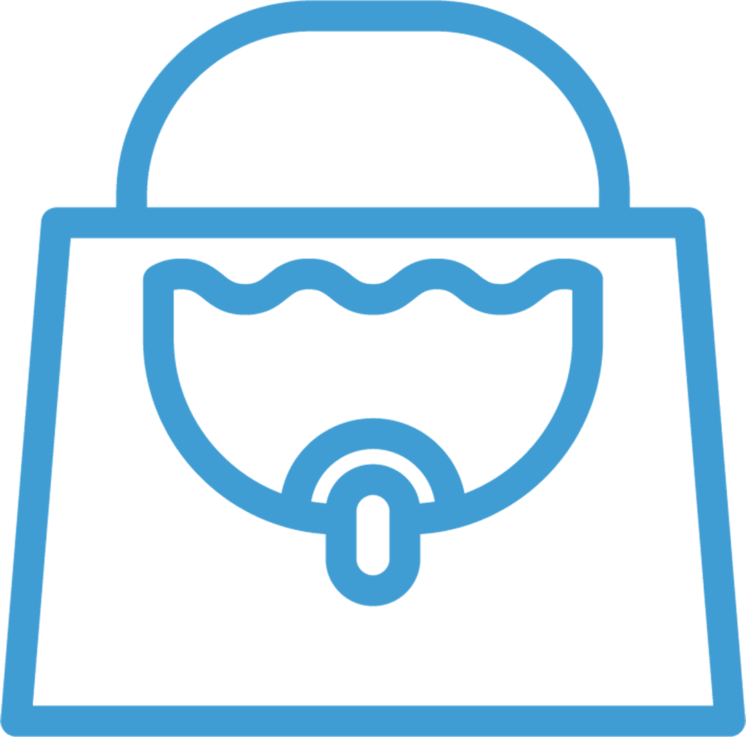 Blue Suitcase Icon on Transparent Background for Business Use