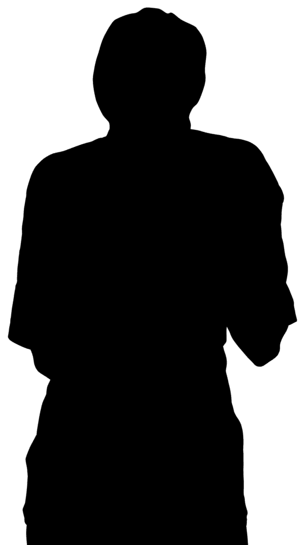 Transparent Silhouette of Man Standing with Curled Arm