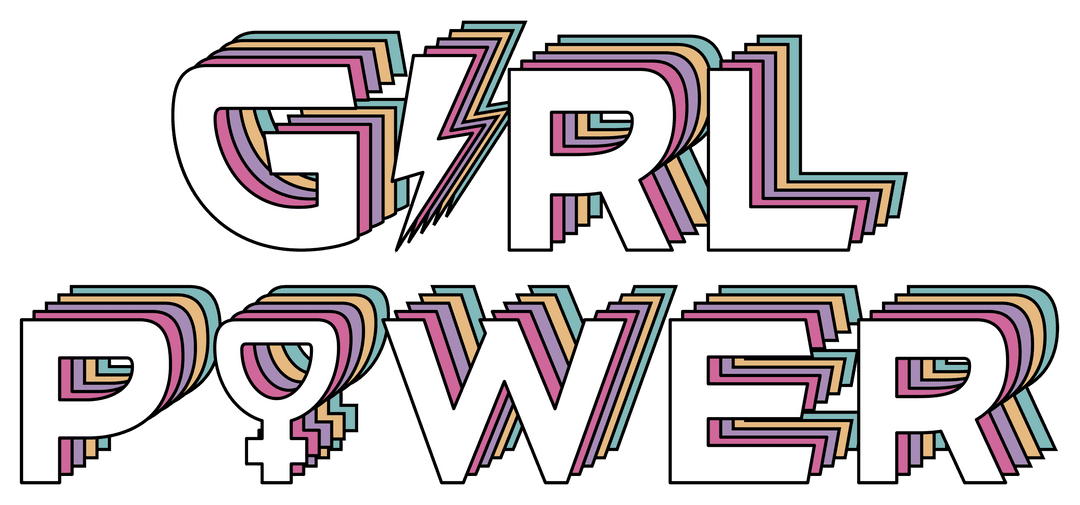 Empowering Girl Power Text with Transparent Background