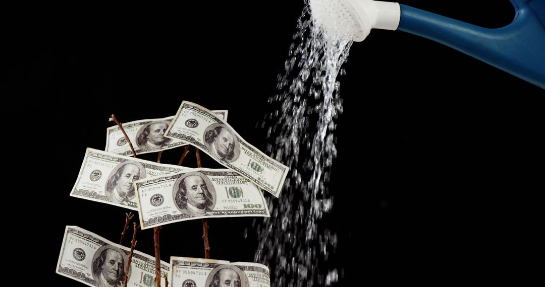 Watering Money Tree for Financial Growth Concept - Free Images, Stock Photos and Pictures on Pikwizard.com