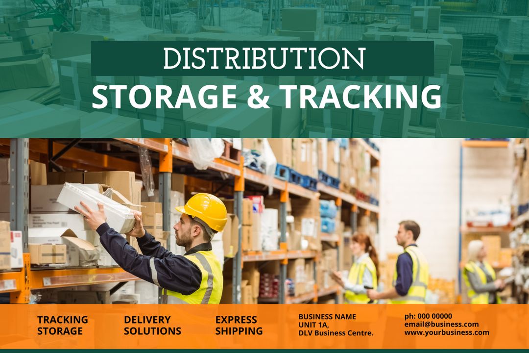 Efficient Warehouse Workers Tracking and Managing Inventory - Download Free Stock Templates Pikwizard.com