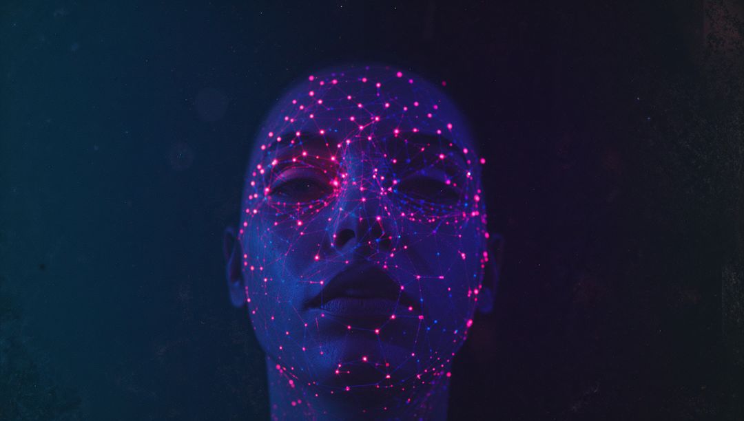 Advanced Face Recognition with Neon Network Overlay Palette Innovation