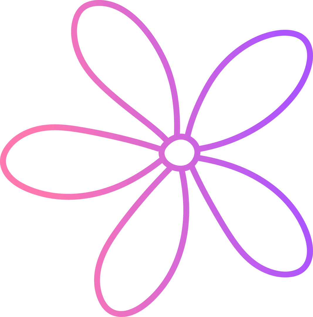 Abstract Gradient Flower with Six Petals on Transparent Background