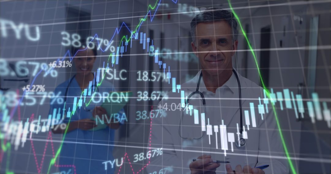 Doctors Analyzing Financial and Medical Data Integration