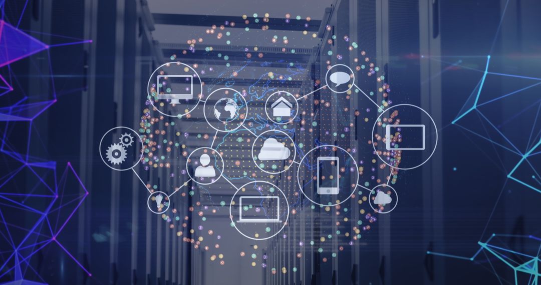 Digital Network Connectivity in Server Room for Global Business