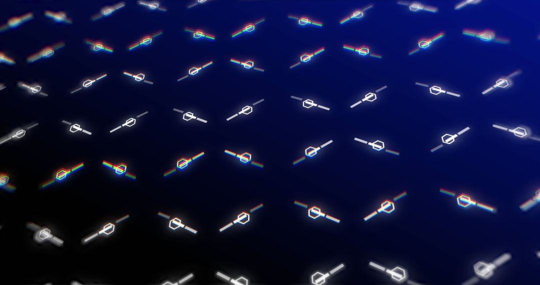 Dynamic Geometric Shapes on Navy Background Illustrating Movement Concept