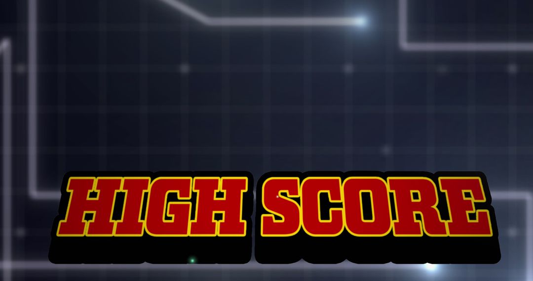 High Score Text on Digital Grid Background
