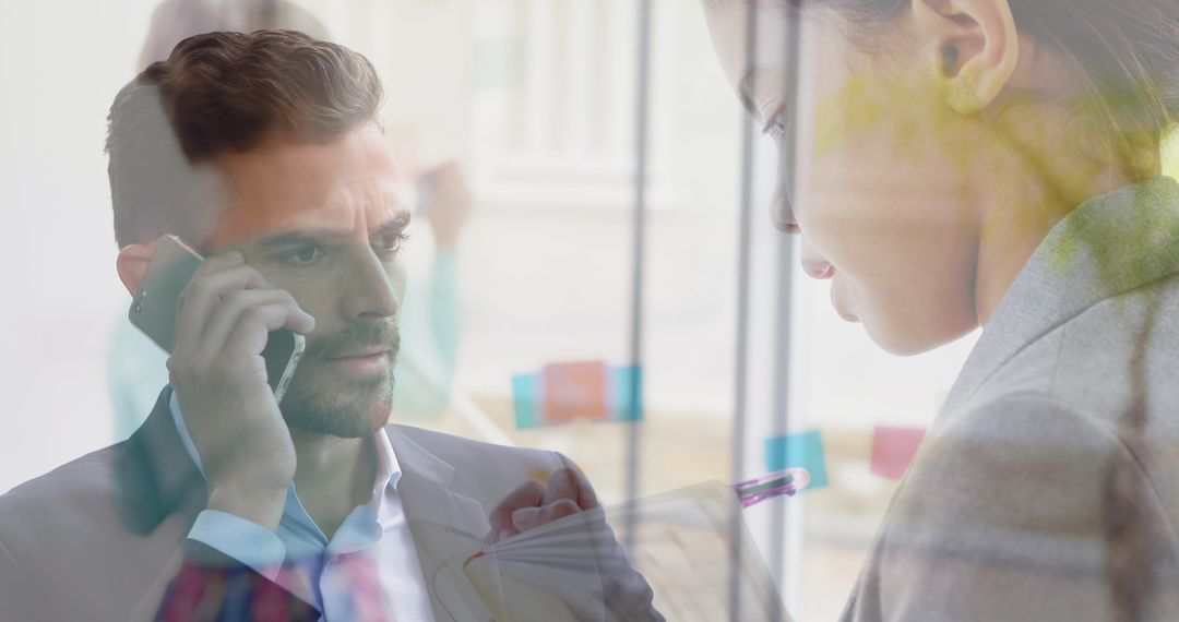 Businessman Having Urgent Call Overlapping Work and Home Responsibilities