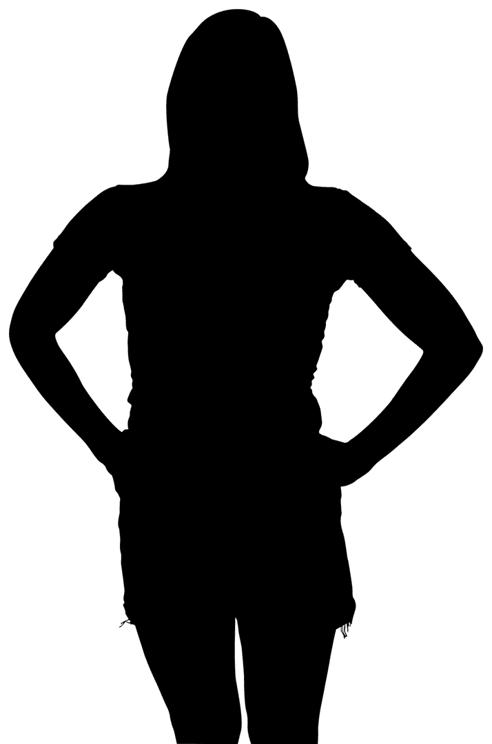 Confident Female Silhouette Pose with Hands on Hips