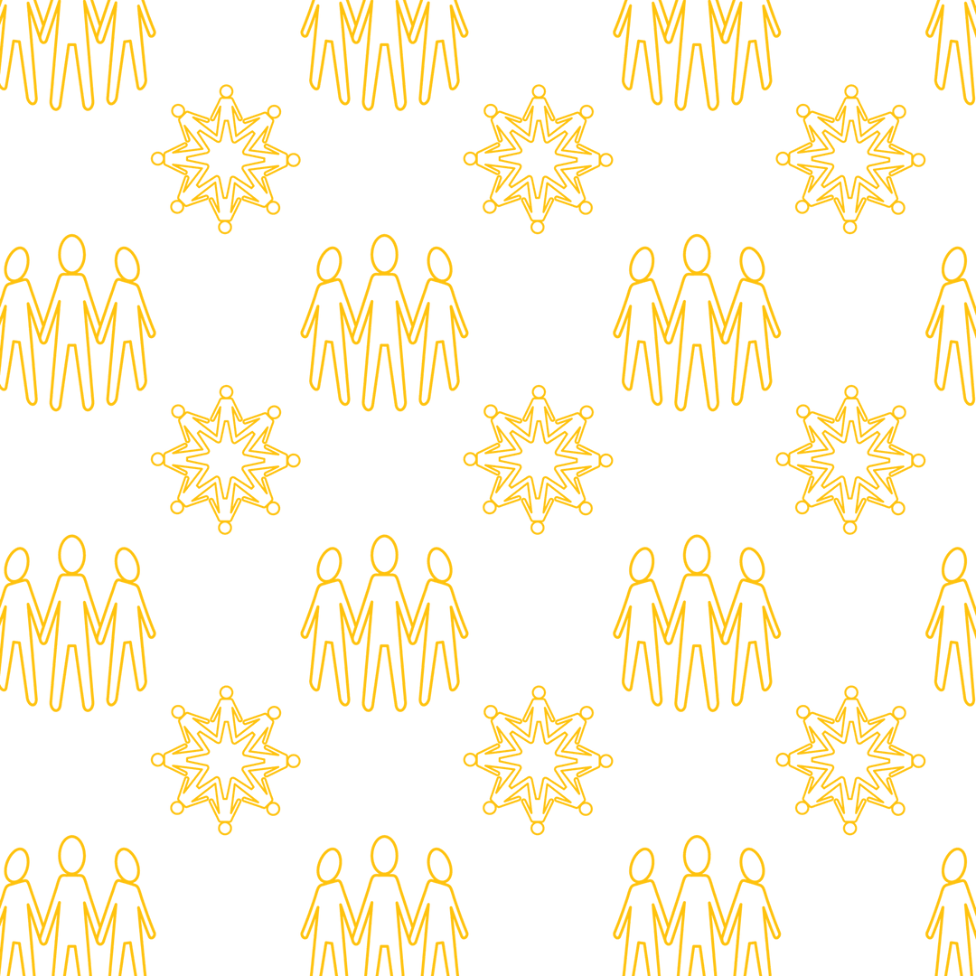 Yellow People Pattern on Transparent Background Vector Illustration