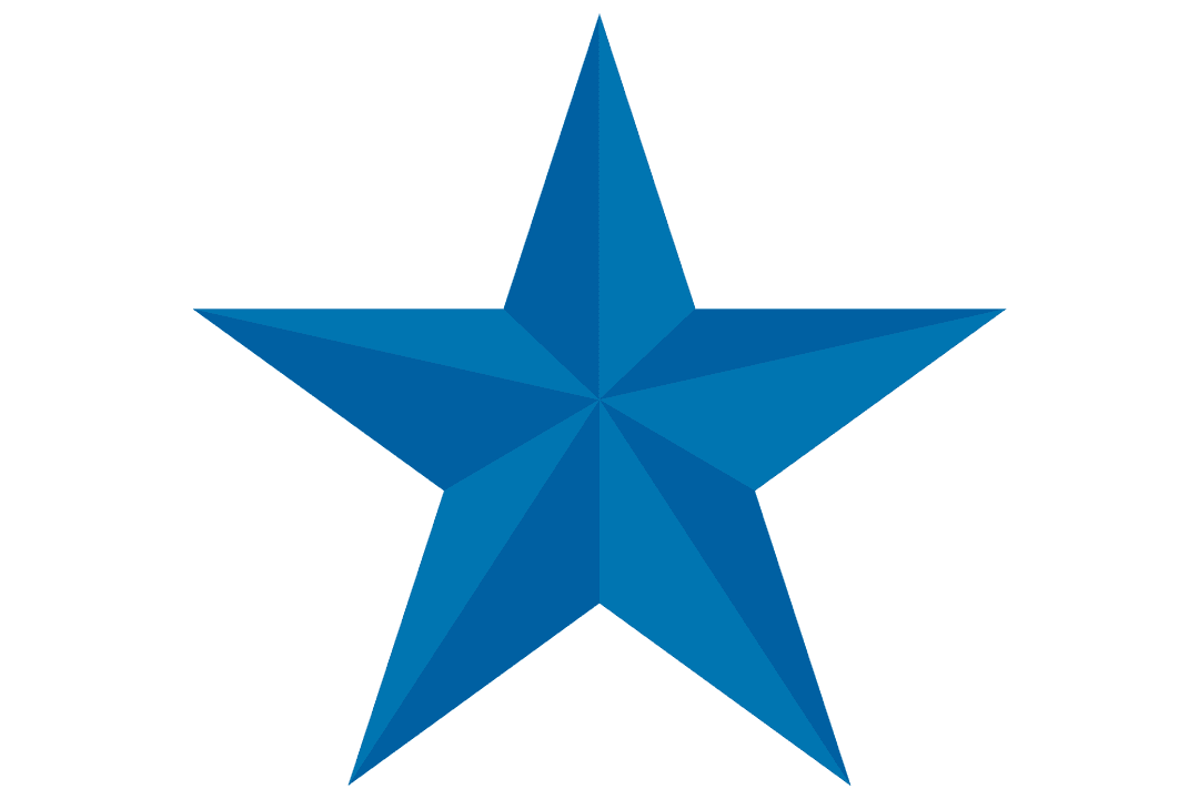 Blue Abstract Star Shape on Transparent Background