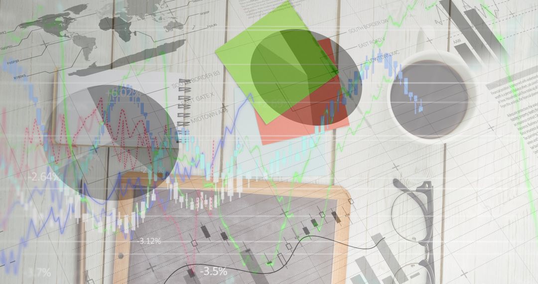 Financial Data Analysis with Charts and Graphs on Digital Tablet