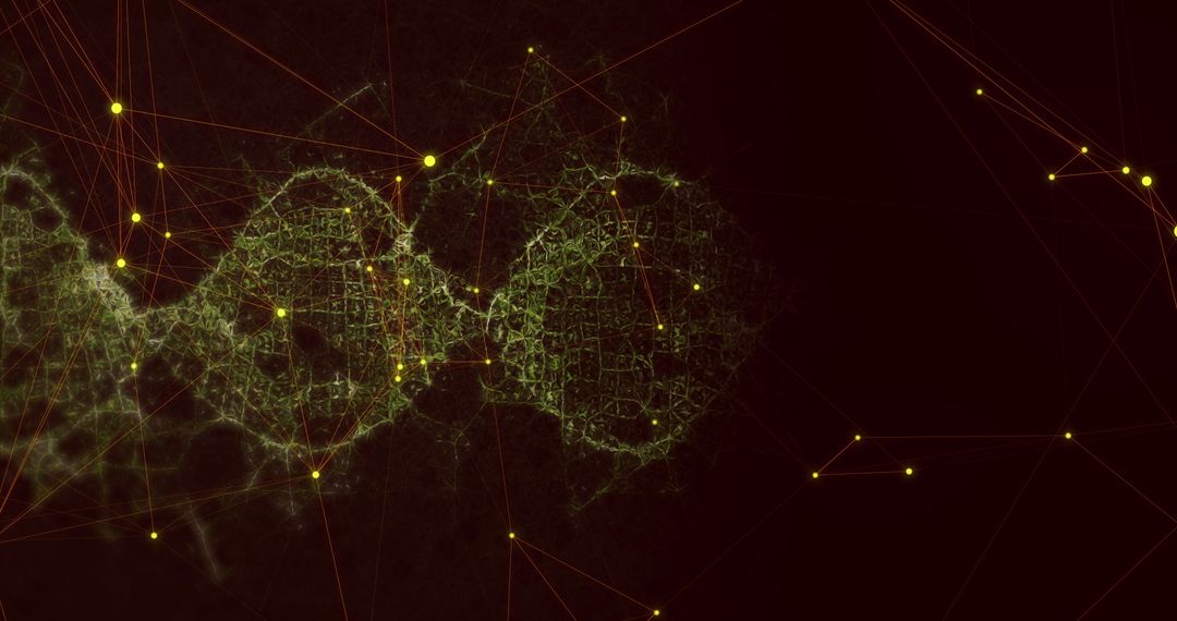 Abstract Network of Connected Nodes on Dark Background