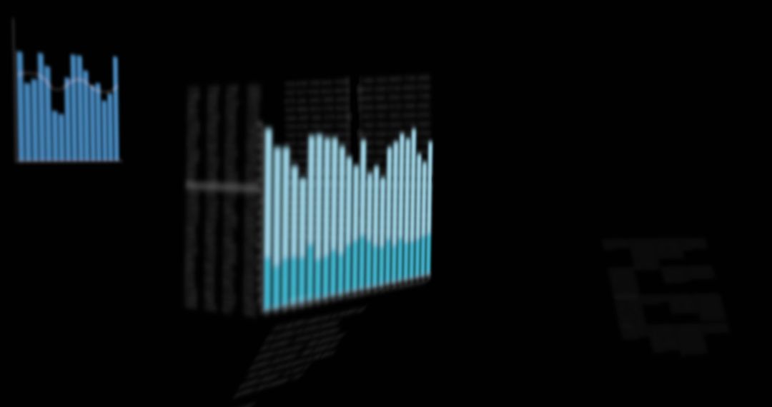 Abstract Financial Data Visualization on Black Background