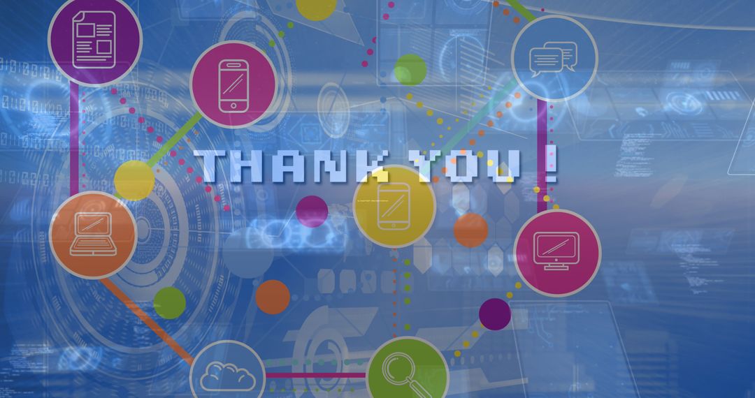 Digital Gratitude Network Concept with Social Media Graphics