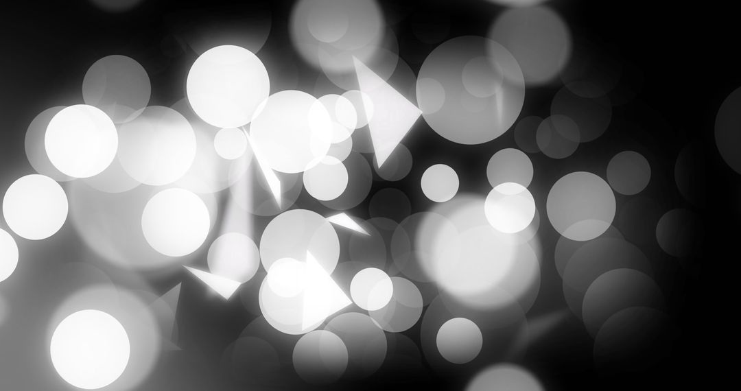 Abstract Light Spots on Black Background Representing Digital Interface