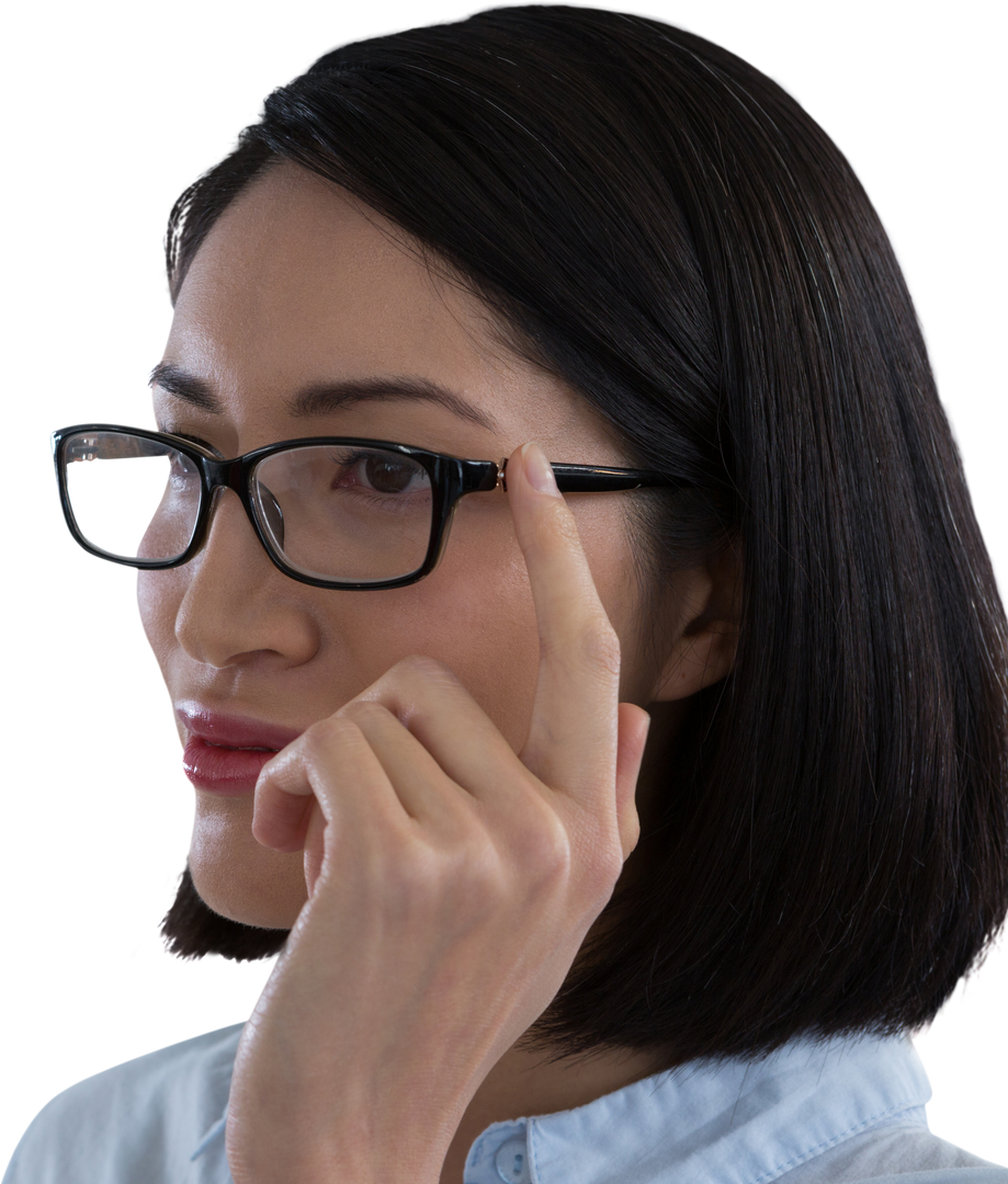 Woman in Glasses Close-Up with Transparent Background - Download Free Stock Images Pikwizard.com