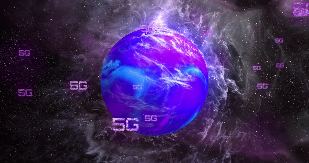 Futuristic Globe with 5G Network Connections