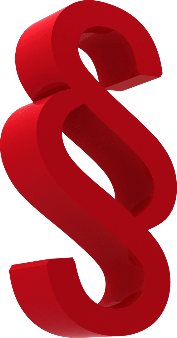 Red 3D Rendering of Transparent Section Symbol