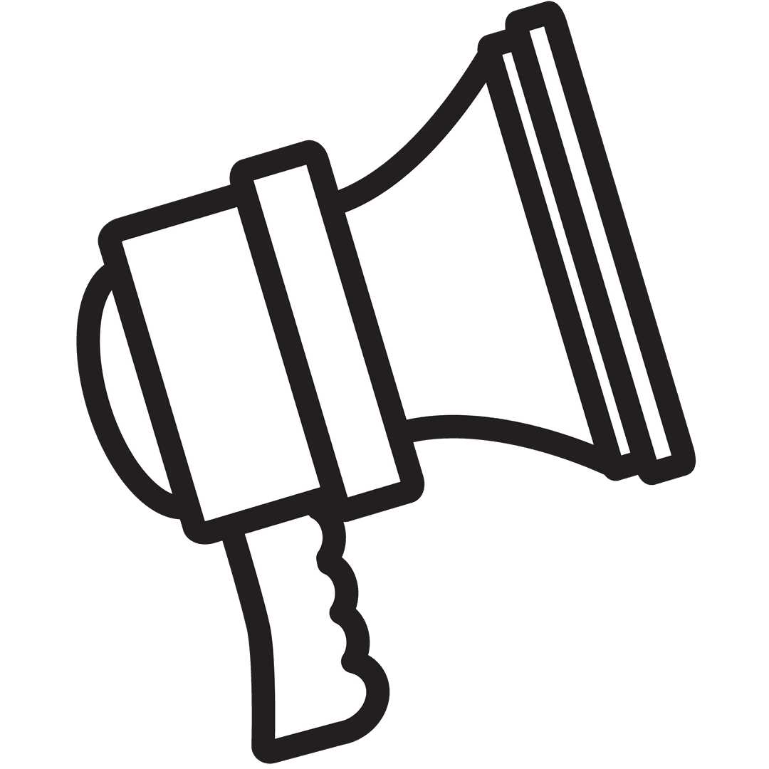 White Vector Megaphone for Transparent Background Digital Illustration