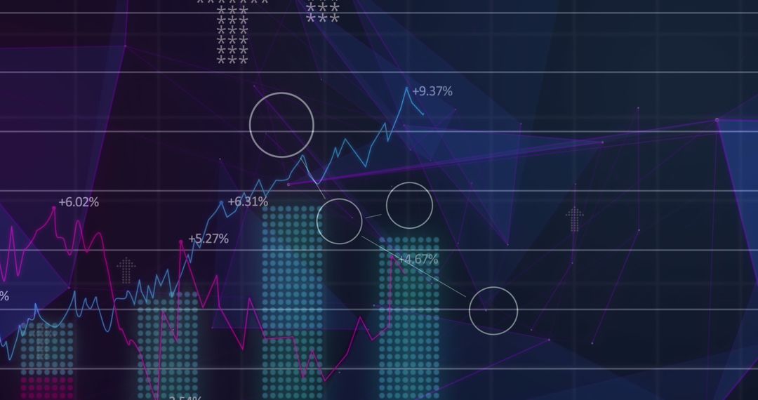 Digital Graphs and Charts on Tech Background Illustrating Data Analysis