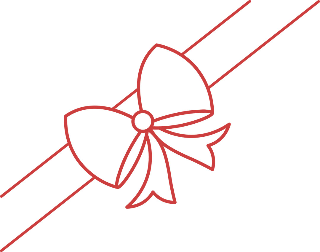 Red Ribbon Bow on Transparent Background Illustration