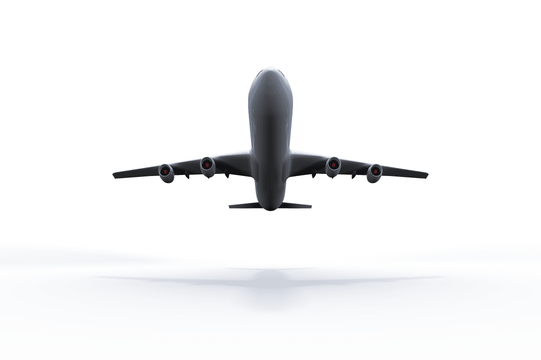 Flying Airplane on Transparent Background for Travel and Tourism