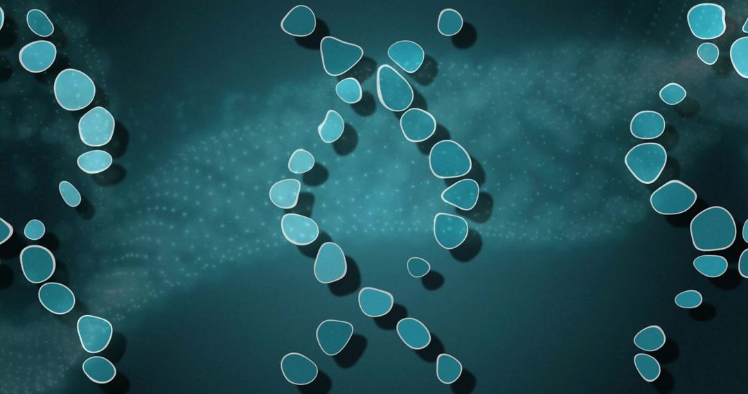 Floating Turquoise Biomorphic Chain with Soft Shadows and Gradient Depth for Tech Design