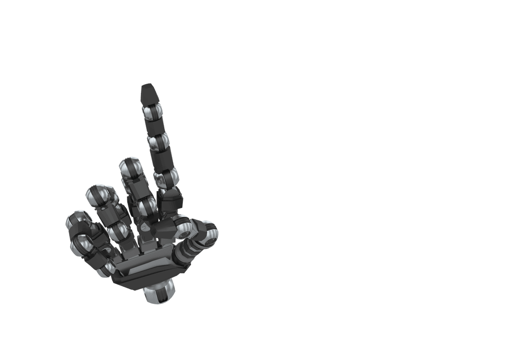 Transparent Robotic Hand Pointing Gesture Isolated with Clipping Path