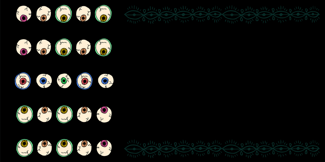 Transparent Illustration of Spooky Eyes for Halloween Design