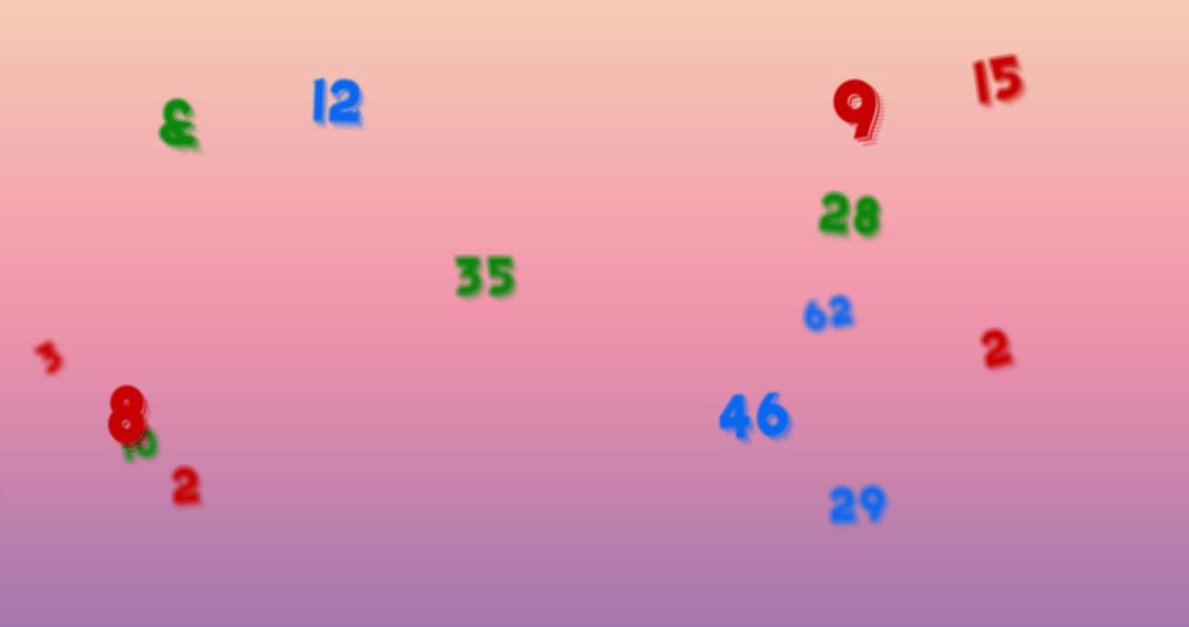 Colorful Numbers in Motion Against Gradient Background